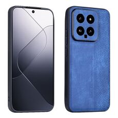 Custodia per telefono con sensazione di pelle in rilievo 3D per Xiaomi 14 AZNS (blu zaffiro)