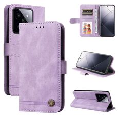 Per Xiaomi 14 Pro Skin Feel Life Tree Custodia per telefono in pelle con bottoni in metallo (viola)