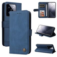 Per Xiaomi 14 Pro Skin Feel Life Tree Custodia per telefono in pelle con bottoni in metallo (blu)