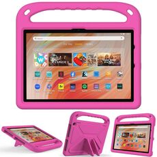 Per Amazon Kindle Fire HD 10 2023 Maniglia EVA Custodia tablet antiurto con supporto (Rosa rossa)