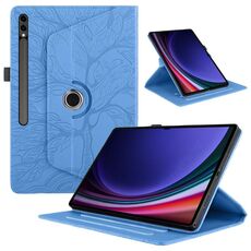 Custodia per tablet in pelle con rotazione in rilievo per Samsung Galaxy Tab S9 Ultra/S8 Ultra Tree Life (blu)