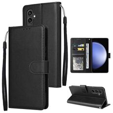 Per Samsung Galaxy S23 FE 5G Custodia multifunzionale in pelle con chiusura orizzontale con tre slot per schede (Nero)