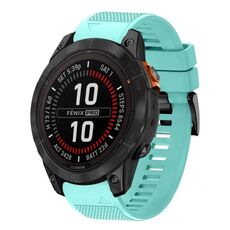Per cinturino in silicone a sgancio rapido Garmin Fenix 7X Pro 51mm 26mm (verde menta)