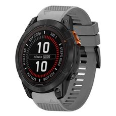 Per cinturino in silicone a sgancio rapido Garmin Fenix 7X Pro 51mm 26mm (grigio)