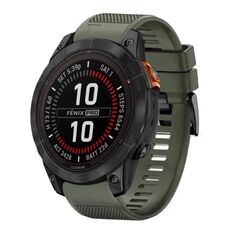 Per cinturino in silicone a sgancio rapido Garmin Fenix 7X Pro 51mm 26mm (verde militare)
