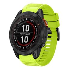 Per cinturino in silicone a sgancio rapido Garmin Fenix 7X Pro 51mm 26mm (verde lime)