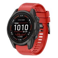Per cinturino in silicone a sgancio rapido Garmin Epix Pro 51mm 26mm (rosso)