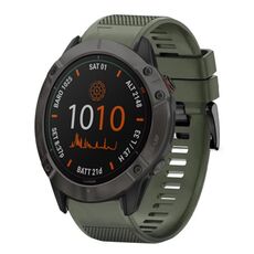 Per cinturino in silicone a sgancio rapido Garmin Fenix 6X 26mm (verde militare)