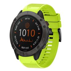 Per cinturino in silicone a sgancio rapido Garmin Fenix 6X 26mm (verde lime)