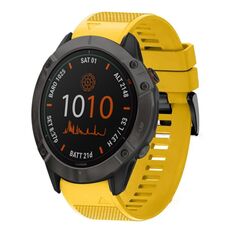 Per cinturino in silicone a sgancio rapido Garmin Fenix 6X Pro da 26 mm (giallo)