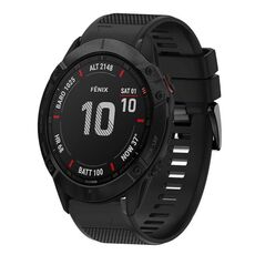 Per cinturino in silicone a sgancio rapido Garmin Fenix 6X Sapphire da 26 mm (nero)