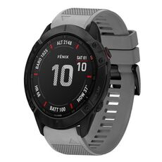 Per cinturino in silicone a sgancio rapido Garmin Fenix 6X Sapphire da 26 mm (grigio)