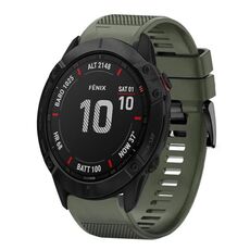 Per cinturino in silicone a sgancio rapido Garmin Fenix 6X Sapphire da 26 mm (verde militare)