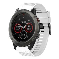Per cinturino in silicone a sgancio rapido Garmin Fenix 5X Sapphire da 26 mm (bianco)