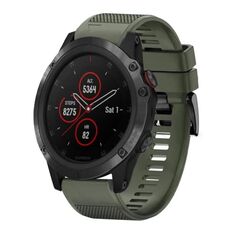 Per cinturino in silicone a sgancio rapido Garmin Fenix 5X Plus da 26 mm (verde militare)