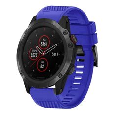 Per cinturino in silicone a sgancio rapido Garmin Fenix 5X Plus da 26 mm (blu scuro)
