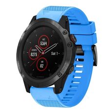 Per cinturino in silicone a sgancio rapido Garmin Fenix 5X Plus da 26 mm (blu cielo)