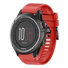 Per cinturino in silicone a sgancio rapido Garmin Fenix 3 da 26 mm (rosso)