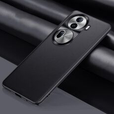Per OPPO Reno11 Pro Custodia per telefono antiurto all-inclusive in pelle tinta unita (nera)