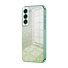 Custodia per telefono elettrolitico con polvere glitter sfumata per Samsung Galaxy S22+ 5G (verde)