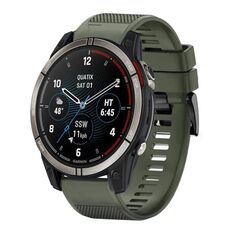 Per cinturino in silicone a sgancio rapido Garmin Quatix 7 Pro da 22 mm (verde militare)