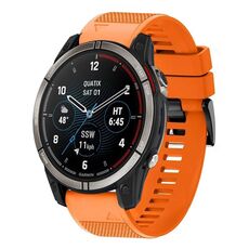 Per cinturino in silicone a sgancio rapido Garmin Quatix 7 da 22 mm (arancione)