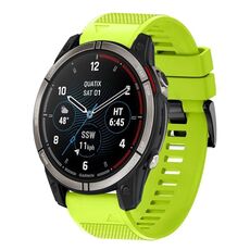 Per cinturino in silicone a sgancio rapido Garmin Quatix 7 da 22 mm (verde lime)
