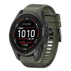Per cinturino in silicone a sgancio rapido Garmin Epix Pro 47mm 22mm (verde militare)