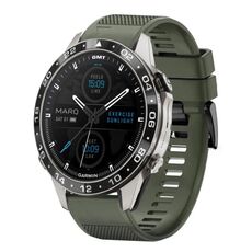 Per cinturino in silicone a sgancio rapido Garmin MARQ Aviator Gen 2 da 22 mm (verde militare)