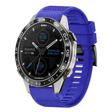 Per cinturino in silicone a sgancio rapido Garmin MARQ Aviator Gen 2 da 22 mm (blu scuro)