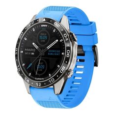 Per cinturino in silicone a sgancio rapido Garmin MARQ Aviator Gen 2 da 22 mm (blu cielo)