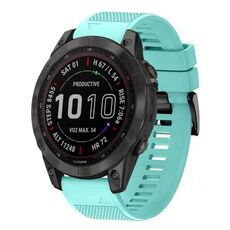 Per cinturino in silicone a sgancio rapido Garmin Fenix 7 Sapphire Solar da 22 mm (verde menta)