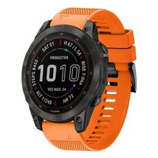 Per cinturino in silicone a sgancio rapido Garmin Fenix 7 Sapphire Solar da 22 mm (arancione)