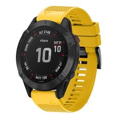 Per cinturino in silicone a sgancio rapido Garmin Fenix 6 Sapphire da 22 mm (giallo)