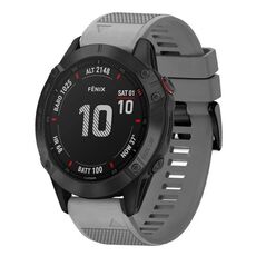 Per cinturino in silicone a sgancio rapido Garmin Fenix 6 Sapphire da 22 mm (grigio)