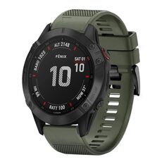 Per cinturino in silicone a sgancio rapido Garmin Fenix 6 Sapphire da 22 mm (verde militare)