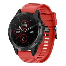 Per cinturino in silicone a sgancio rapido Garmin Fenix 5 da 22 mm (rosso)