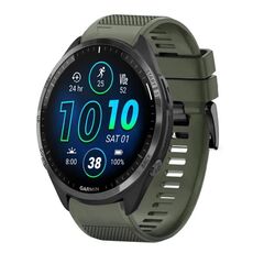 Per cinturino in silicone a sgancio rapido Garmin Forerunner 965 da 22 mm (verde militare)