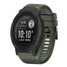 Per cinturino in silicone a sgancio rapido Garmin Instinct 2 da 22 mm (verde militare)