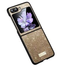 Per Samsung Galaxy Z Flip5 SULADA TPU antiurto + custodia in pelle fatta a mano (oro)