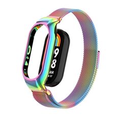 Custodia in metallo integrata per Xiaomi Mi Band 8 + cinturino magnetico milanese (colorato)