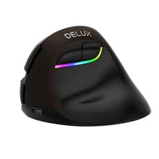 DELUX M618 Mini 2.4G Wireless 2400 DPI Mouse verticale ergonomico ricaricabile tramite USB (nero)
