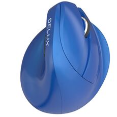 DELUX M618 Mini 2.4G Wireless 2400 DPI USB ricaricabile ergonomico mouse verticale (blu)