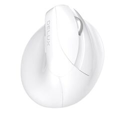 DELUX M618 Mini 2.4G Wireless 2400 DPI USB ricaricabile ergonomico mouse verticale (bianco)