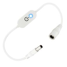 JUNSUNMAY Controller interruttore dimmer in linea touch LED DC 5,5 x 2,5 mm per colore singolo, lunghezza 30 cm (bianco)
