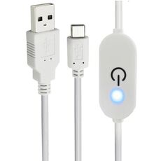 JUNSUNMAY Controller per interruttore dimmer in linea touch LED da tipo C a USB per colore singolo, lunghezza 1 m (bianco)