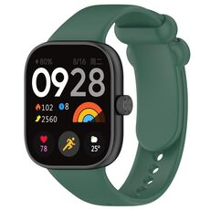 Per cinturino per orologio in silicone liquido a tinta unita Redmi Watch 4 (verde scuro)