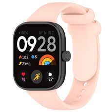 Per cinturino per orologio in silicone liquido a tinta unita Redmi Watch 4 (rosa)