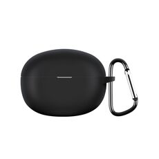 Custodia in silicone antiurto per auricolari wireless Realme Buds Air 5 con gancio (nero)