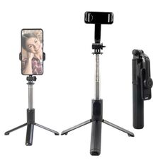 Q07 Bluetooth Selfie Stick treppiede multifunzionale per trasmissione dal vivo senza luce (nero)